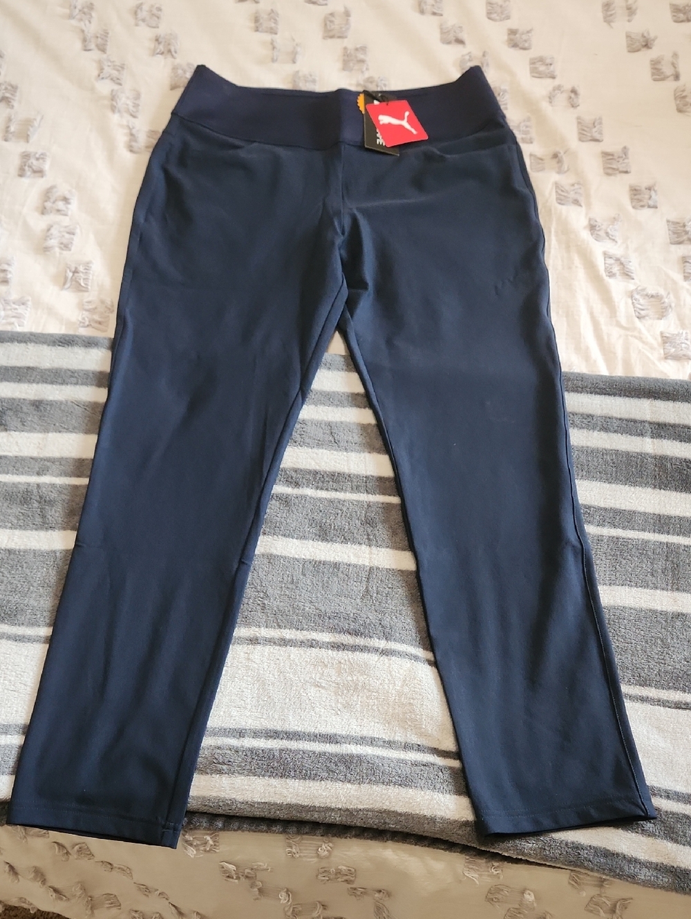 Puma Navy High-Waist Stretch Leggings